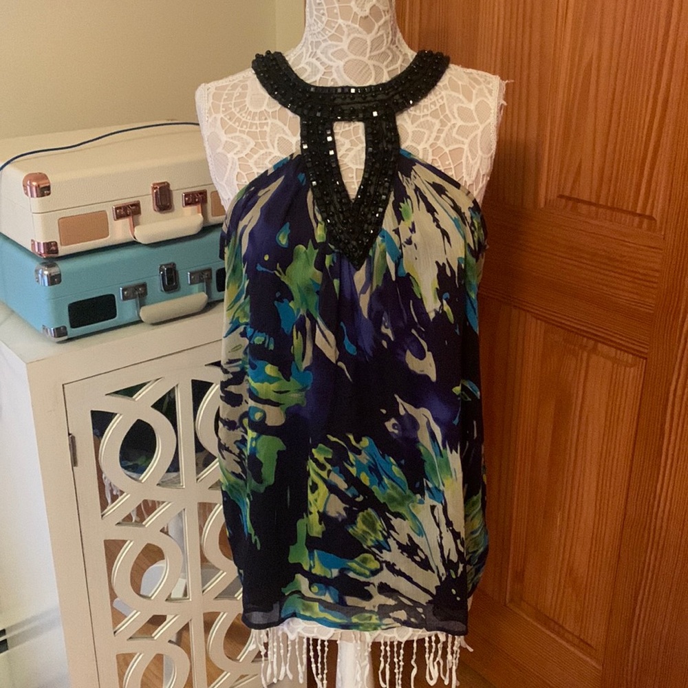 NWT Lane Bryant Bejeweled Tank Top Blouse in Multicolor Design